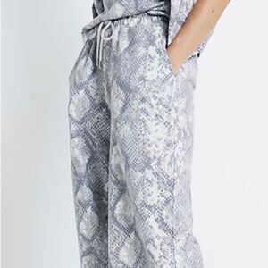 Gray Snake Print wide leg  Women's Pants